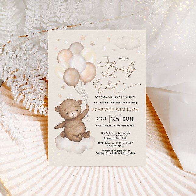 Wir können die neutrale Babydusche des Teddy Bären Einladung (Von Creator hochgeladen)