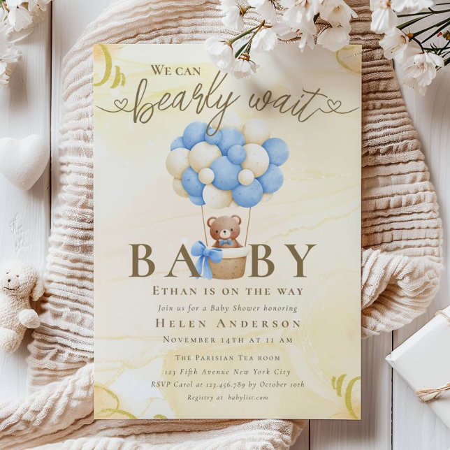 Wir können die neutrale Babydusche des Teddy Bären Einladung (Von Creator hochgeladen)