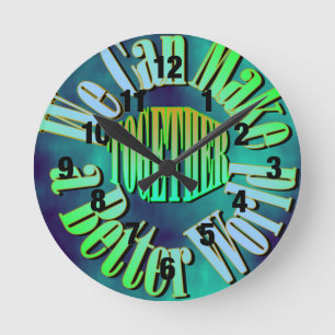 Wir können eine bessere Weltuhr schaffen Runde Wanduhr