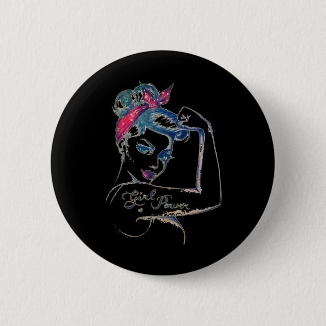 Wir können es heilen Rosie Riveter Brustkrebs Mädc Button (Vorderseite)