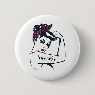 Wir können es heilen Rosie Riveter Brustkrebs Surv Button