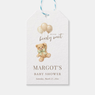 Wir können es kaum erwarten Baby Shower Danke schö Geschenkanhänger