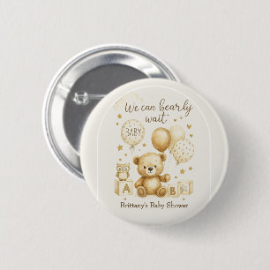 Wir können es kaum erwarten, Baby Shower Einladung Button