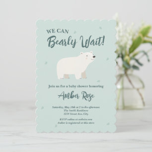 Wir können es kaum erwarten Baby Shower Eisbär Einladung