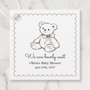 "Wir können es kaum erwarten" Baby Shower Geschenk Geschenkanhänger