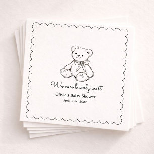 "Wir können es kaum erwarten" Baby Shower Geschlec Serviette