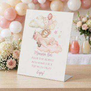 Wir können es kaum erwarten Baby Shower Momosa Get Sockelschild