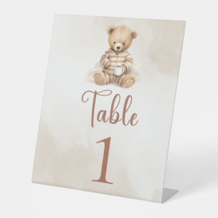 Wir können es kaum erwarten Baby Shower TISCHNUMME Sockelschild