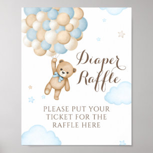 Wir können es kaum erwarten, Ballonbär Baby Jungen Poster