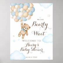 Wir können es kaum erwarten, Ballonbär Baby Jungen
