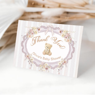 Wir können es kaum erwarten Bär Baby Shower Dankes Dankeskarte