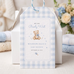 Wir können es kaum erwarten Bär Blaue Wasserfarbe Geschenkanhänger