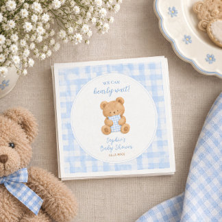 Wir können es kaum erwarten, Bärchen-Baby-Party Serviette