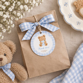Wir können es kaum erwarten Bärchen Baby Shower Geschenkanhänger