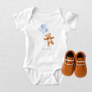 Wir können es kaum erwarten, Blaues Jungen-Baby-Pa Baby Strampler