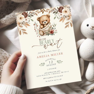 Wir können es kaum erwarten Boho Florale Babyparty Einladung
