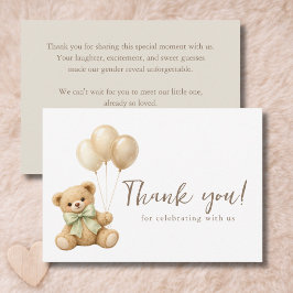Wir können es kaum erwarten Boho-Teddybär-Babypart Dankeskarte