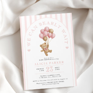 Wir können es kaum erwarten, elegante rosa Mädchen Einladung