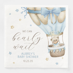 Wir können es kaum erwarten, Junge-Baby-Party Serviette