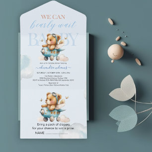 Wir können es kaum erwarten, Junge, Baby Shower All In One Einladung