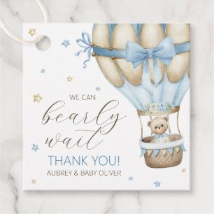 Wir können es kaum erwarten, Junge Baby Shower Dan Geschenkanhänger