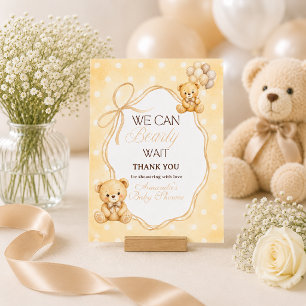 Wir können es kaum erwarten Neutrales Teddybär-Bab Dankeskarte