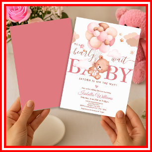 Wir können es kaum erwarten Pink Girl Baby Shower Einladung