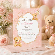 Wir können es kaum erwarten Rosa Bär Mädchen Baby-