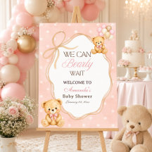 Wir können es kaum erwarten Rosa Bär Mädchen Baby-