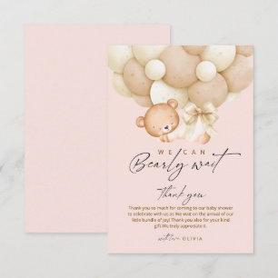 Wir können es kaum erwarten Süße Mädchen Babyparty Dankeskarte