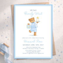 Wir können es kaum erwarten, süßer blauer Teddy Bä