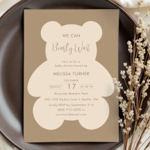 Wir können es kaum erwarten Teddybär-Baby-Party