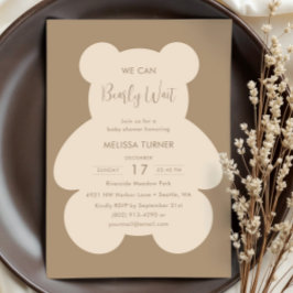 Wir können es kaum erwarten Teddybär-Baby-Party Einladung