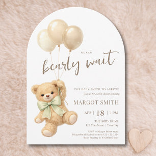 Wir können es kaum erwarten Teddybär-Baby-Party Einladung