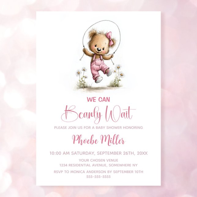 Wir können es kaum erwarten Teddybär-Baby-Party Einladung (Von Creator hochgeladen)