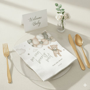 Wir können es kaum erwarten Teddybär Baby Shower S Serviette