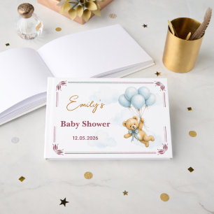 Wir können es kaum erwarten Teddybär Junge Babypar Gästebuch