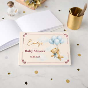 Wir können es kaum erwarten Teddybär Junge Babypar Gästebuch