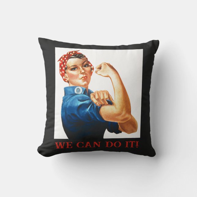 Wir können es machen Rosie der Riveter Women Power Kissen (Vorderseite)
