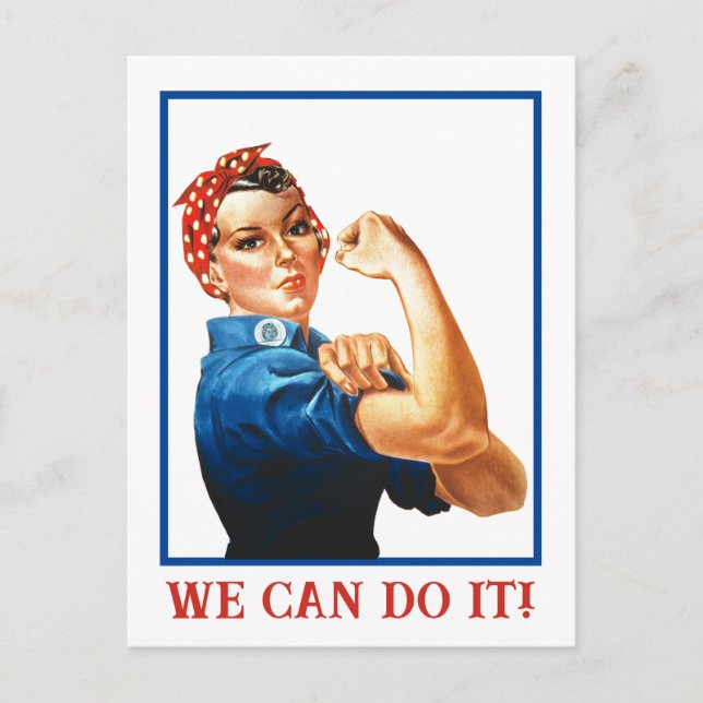Wir können es machen Rosie der Riveter Women Power Postkarte (Vorderseite)