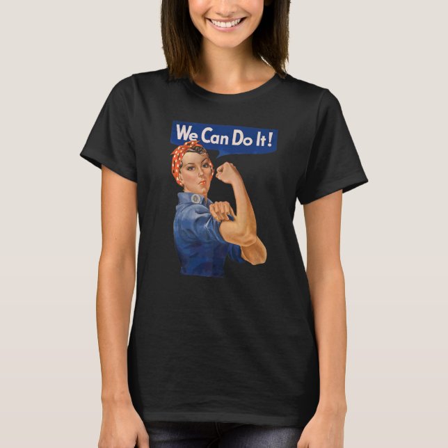 Wir können es Rosie machen, den Riveter Feminist W T-Shirt (Vorderseite)