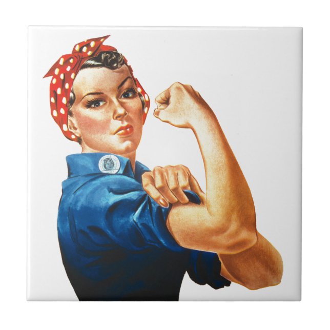 Wir können es Rosie machen, der Riveter Women Powe Fliese (Vorderseite)