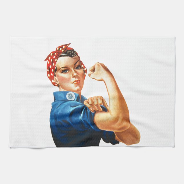 Wir können es Rosie machen, der Riveter Women Powe Geschirrtuch (Horizontal)
