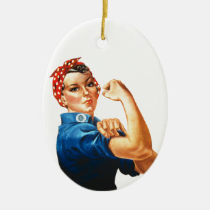 Wir können es Rosie machen, der Riveter Women Powe Keramikornament