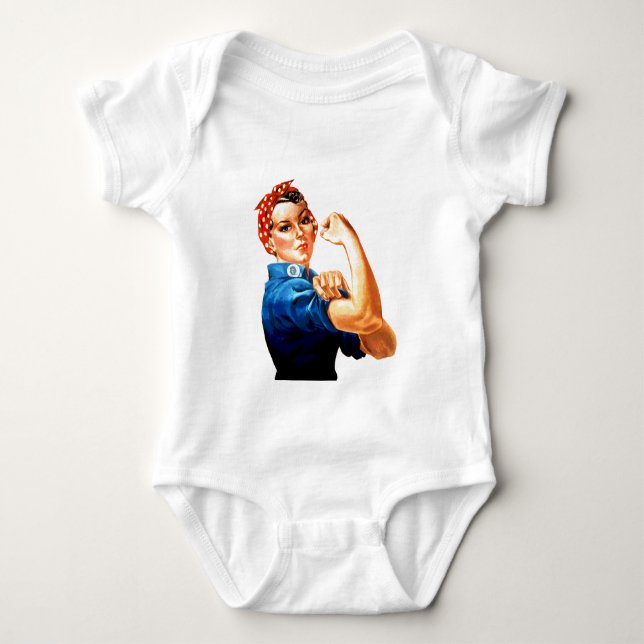 Wir können es Rosie machen, die Riveter-Weltkrieg- Baby Strampler (Vorderseite)