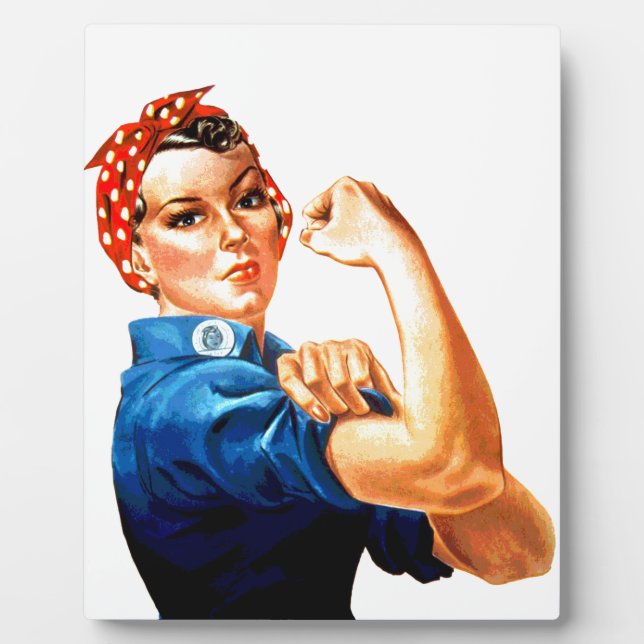 Wir können es Rosie machen, die Riveter-Weltkrieg- Fotoplatte (Vorderseite)