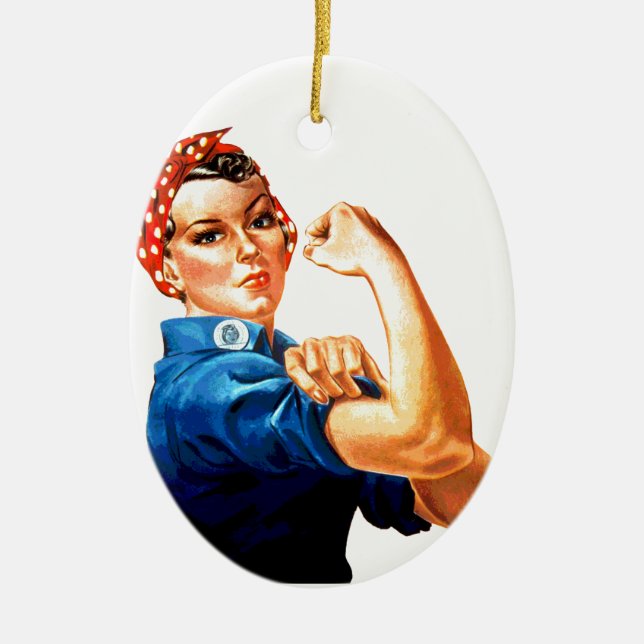 Wir können es Rosie machen, die Riveter-Weltkrieg- Keramikornament (Vorne)