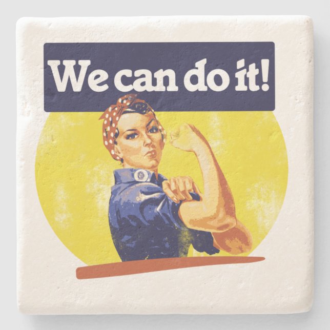 Wir können es Rosie Riveter machen Steinuntersetzer (Vorderseite)