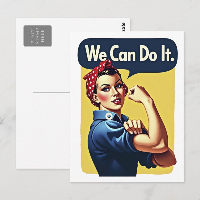 Wir können es tun | Der berühmte Feminismus Postkarte (Vorne/Hinten)