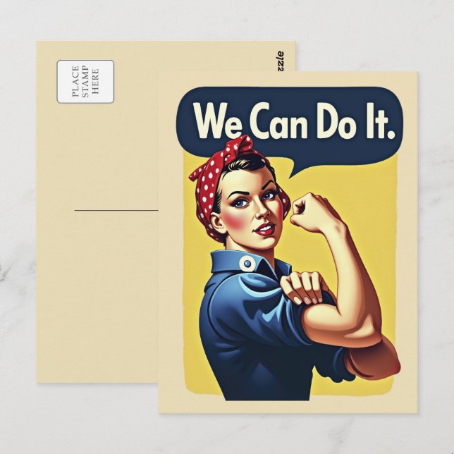 Wir können es tun | Der berühmte Feminismus Postkarte (Vorne/Hinten)